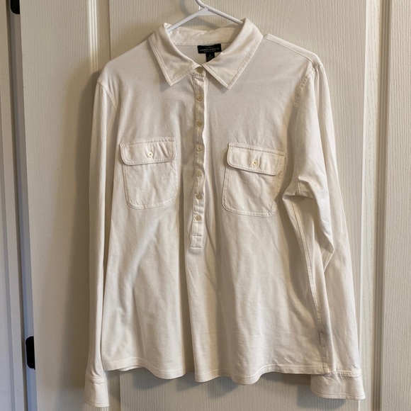 Ralph Lauren LRL Jeans Co. Long Sleeve Cream Button Top - Size XL - Picture 1 of 10
